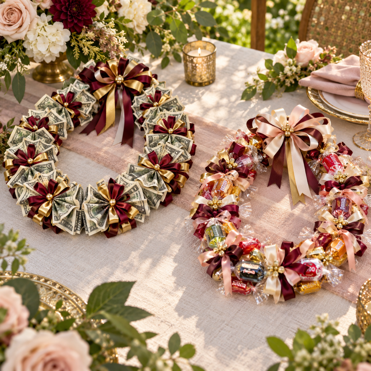 Money & Candy Lei handcrafted by Niau Mora